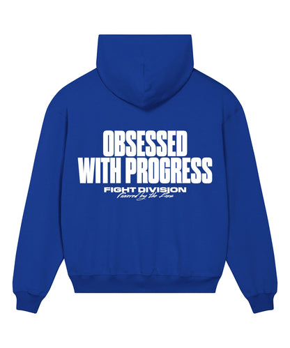 Obsessed with Progress Heavyweight Hoodie - Blue Corner