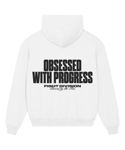 Obsessed with Progress Heavyweight Hoodie - Red Corner